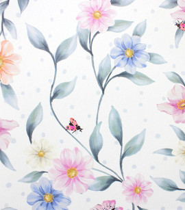 PÁG. 36 - Papel de Parede Flores e Borboletas Rosa, Azul e Verde - Coleção Bambine - Vinílico Importado