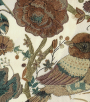 PÁG. - Papel de Parede Flores e Pássaros Bege, Cobre e Verde - Coleção Poet Chart 5 - Vinílico Importado