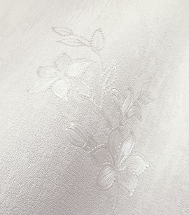 PÁG. 10 - Papel de Parede Flores Off-White Brilho - Coleção Casa - Vinílico Importado