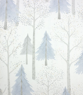 PÁG. 02 - Papel de Parede Floresta Azul e Cinza - Coleção Mundo - Vinílico Importado
