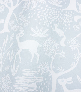 PÁG. 05 - Papel de Parede Floresta e Bichinhos Azul - Coleção Mundo - Vinílico Importado