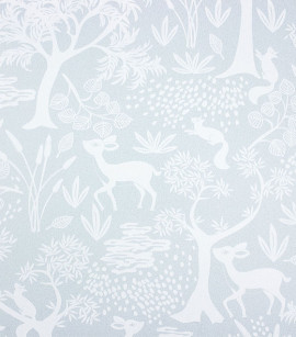 PÁG. 05 - Papel de Parede Floresta e Bichinhos Azul - Coleção Mundo - Vinílico Importado