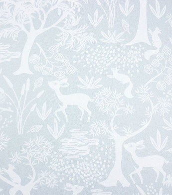 PÁG. 05 - Papel de Parede Floresta e Bichinhos Azul - Coleção Mundo - Vinílico Importado