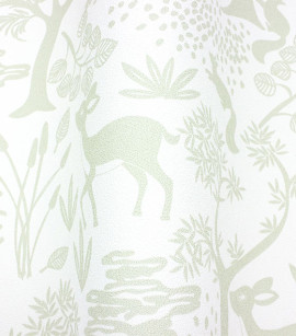 PÁG. 43 - Papel de Parede Floresta e Bichinhos Verde - Coleção Mundo - Vinílico Importado