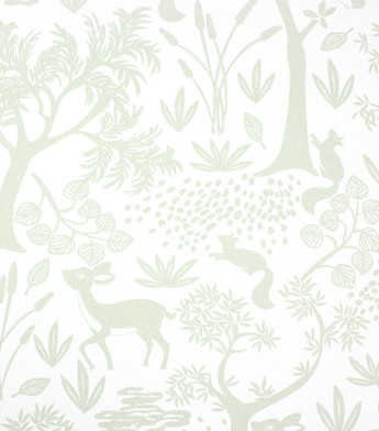 PÁG. 43 - Papel de Parede Floresta e Bichinhos Verde - Coleção Mundo - Vinílico Importado
