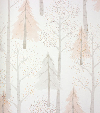 PÁG. 52 - Papel de Parede Floresta Rosa Chá e Cinza - Coleção Mundo - Vinílico Importado