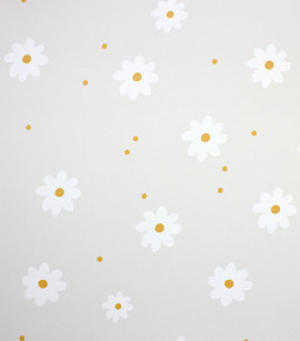 PÁG. 32 - Papel de Parede Florzinhas Branco, Bege e Cinza - Coleção Bambine - Vinílico Importado