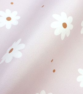 PÁG. 34 - Papel de Parede Florzinhas Branco, Marrom e Rosa - Coleção Bambine - Vinílico Importado