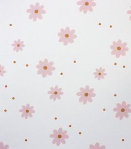 PÁG. 33 - Papel de Parede Florzinhas Rosa, Marrom e Cinza - Coleção Bambine - Vinílico Importado