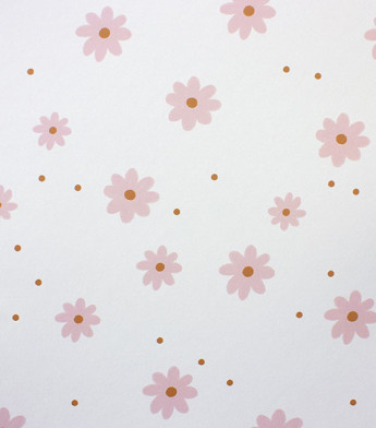 PÁG. 33 - Papel de Parede Florzinhas Rosa, Marrom e Cinza - Coleção Bambine - Vinílico Importado