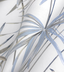 PÁG. 21 - Papel de Parede Folhagem Azul e Bege - Coleção Summer - Vinílico Importado