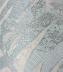 PÁG. 06 - Papel de Parede Folhagem Cinza e Azul com Brilho Glitter - Coleção Elegance 5 - Vinílico Importado