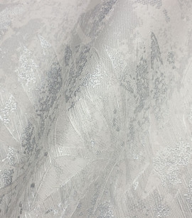 PÁG. 02 - Papel de Parede Folhagem Cinza e Prata com Brilho Glitter - Coleção Elegance 5 - Vinílico Importado