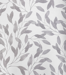 PÁG. 40 - Papel de Parede Folhagem Cinza - Coleção Revoada Bobinex - Vinílico Importado