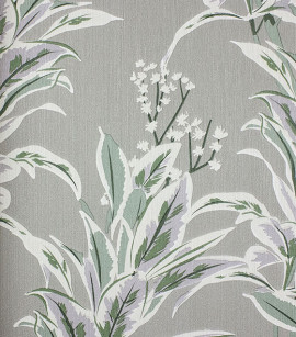 PÁG. 10 - Papel de Parede Folhagem e Flores Verde e Bege - Coleção Refúgio Bobinex - Vinílico Importado