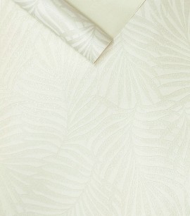 Papel de Parede Folhagem Gelo e Creme - Coleção Italian Select (Sprint) - Vinílico Lavável