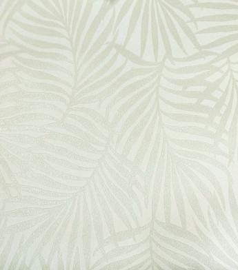Papel de Parede Folhagem Gelo e Creme - Coleção Italian Select (Sprint) - Vinílico Lavável
