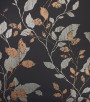 PÁG. 35 - Papel de Parede Folhagem Preto, Cobre e Champanhe Brilho - Coleção Entre Linhas - Vinílico Importado