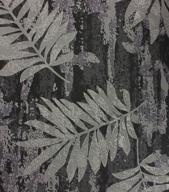 PÁG. 01 - Papel de Parede Folhagem Preto e Cinza com Brilho Glitter - Coleção Elegance 5 - Vinílico Importado
