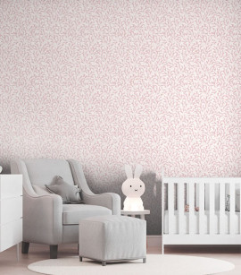 PÁG. 50 - Papel de Parede Folhagem Rosa - Coleção Revoada Bobinex - Vinílico Importado