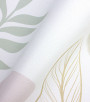 Papel de Parede Folhagem Verde e Rosa Claro com Brilho Dourado - Coleção Sonhos Bobinex - Vinílico Importado