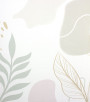 Papel de Parede Folhagem Verde e Rosa Claro com Brilho Dourado - Coleção Sonhos Bobinex - Vinílico Importado