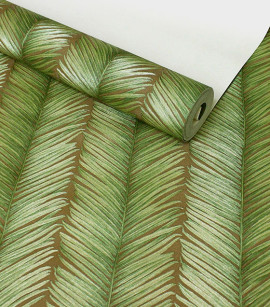 PÁG. 50 - Papel de Parede Folhagem - Importado Lavável - Coleção New Rustic (Verde/ Marrom)