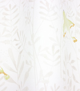 PÁG. 48 - Papel de Parede Folhas e Pássaros Verde, Laranja e Cinza - Coleção Mundo - Vinílico Importado