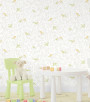 PÁG. 48 - Papel de Parede Folhas e Pássaros Verde, Laranja e Cinza - Coleção Mundo - Vinílico Importado