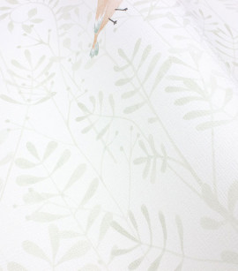 PÁG. 42 - Papel de Parede Folhas e Pássaros Verde Menta e Rosa - Coleção Mundo - Vinílico Importado