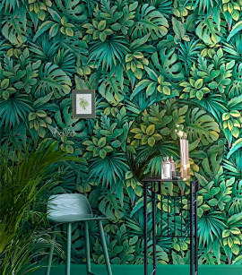 PÁG. 13 - Papel de Parede Folhas Verde - Coleção Toulon - Vinílico Importado