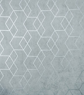PÁG. 27 - Papel de Parede Formas Geométricas Cinza (Detalhes com brilho em prata) - Coleção Essencial - Vinílico