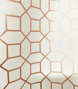 PÁG. 50 - Papel de Parede Formas Geométricas Gelo e Rose Gold (Brilho) - Coleção Neo Geometric - Semi-Vinílico