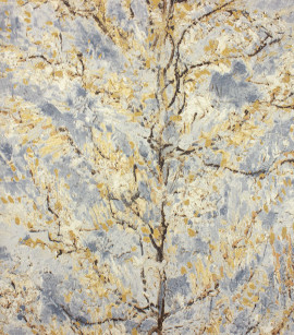 PÁG. 02 - Papel de Parede Galhos Efeito Pintura Cinza Azulado e Bege - Coleção Infinity G - Vinílico Importado