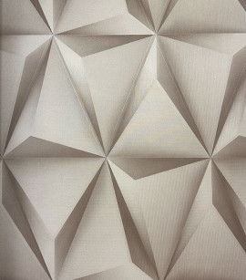 PÁG. 40 - Papel de Parede Geométrico 3D Bege Brilho - Coleção Summer - Vinílico Importado