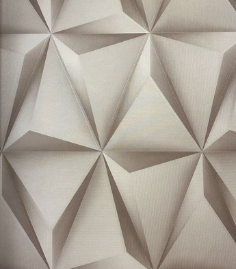 PÁG. 40 - Papel de Parede Geométrico 3D Bege Brilho - Coleção Summer - Vinílico Importado