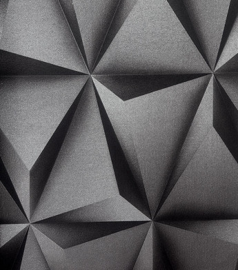 PÁG. 38 - Papel de Parede Geométrico 3D Cinza Chumbo Brilho - Coleção Summer - Vinílico Importado