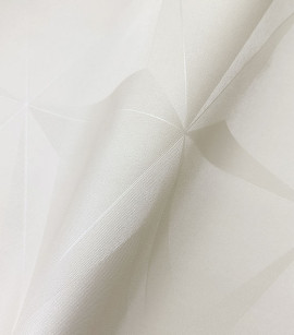 PÁG. 42 - Papel de Parede Geométrico 3D Off-White Brilho - Coleção Summer - Vinílico Importado