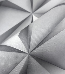PÁG. 39 - Papel de Parede Geométrico 3D Prata Brilho - Coleção Summer - Vinílico Importado