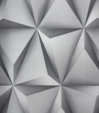 PÁG. 39 - Papel de Parede Geométrico 3D Prata Brilho - Coleção Summer - Vinílico Importado