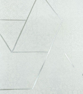 PÁG. 60 - Papel de Parede Geométrico Abstrato Cinza Claro com Brilho Metálico - Coleção White Swan - Vinílico Importado