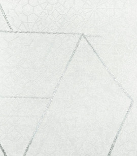 PÁG. 62 - Papel de Parede Geométrico Abstrato Gelo com Brilho Metálico - Coleção White Swan - Vinílico Importado