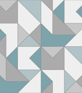 PÁG. 0 - Papel de Parede Geométrico Tons de Azul - Coleção Contemporâneo Bobinex - Vinílico Importado