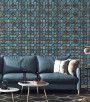 PÁG. 45 - Papel de Parede Geométrico Azul e Bege - Coleção Infinity G - Vinílico Importado