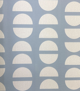 PÁG. 80 - Papel de Parede Geométrico Azul e Bege - Coleção Revoada Bobinex - Vinílico Importado