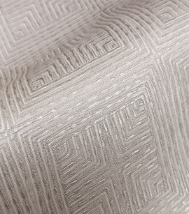 PÁG. 14 - Papel de Parede Geométrico Bege Brilho - Coleção Casa - Vinílico Importado