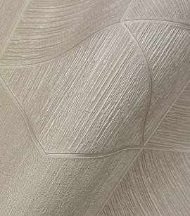 PÁG. 45 - Papel de Parede Geométrico Bege Brilho - Coleção Essencial Bobinex - Vinílico Importado