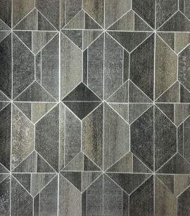 PÁG. 35 - Papel de Parede Geométrico Cinza Chumbo Brilho - Coleção Summer - Vinílico Importado