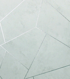 PÁG. 47 - Papel de Parede Geométrico Cinza Claro com Fio Prata - Coleção White Swan - Vinílico Importado