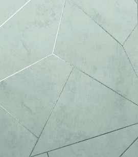 PÁG. 48 - Papel de Parede Geométrico Cinza com Fio Prata - Coleção White Swan - Vinílico Importado